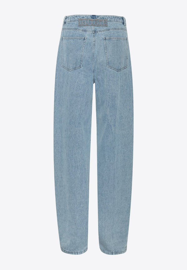Laced Straight-Leg Jeans