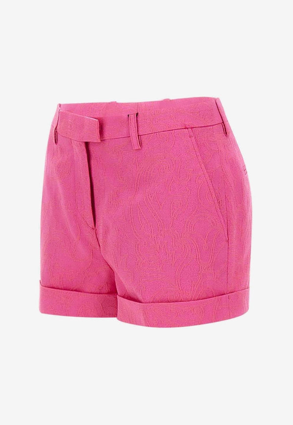Paisley Jacquard Mini Shorts