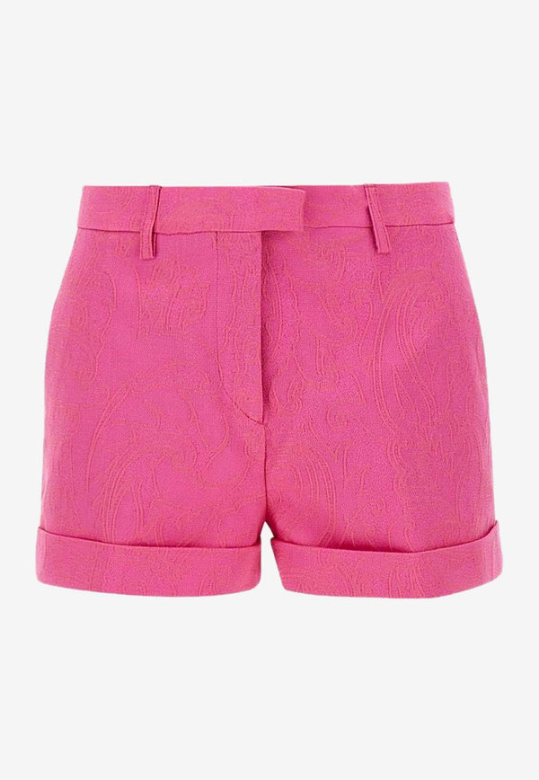 Paisley Jacquard Mini Shorts