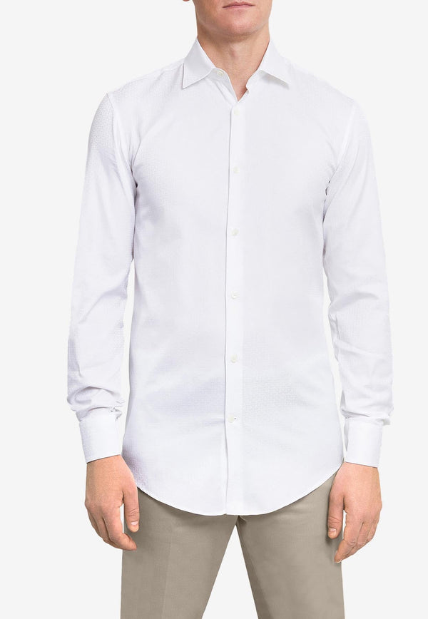 Gancini Pattern Long-Sleeved Shirt