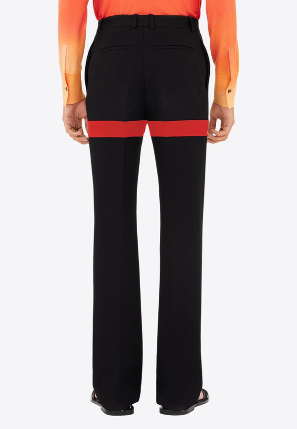 Tailored Pants with Satin Inlay