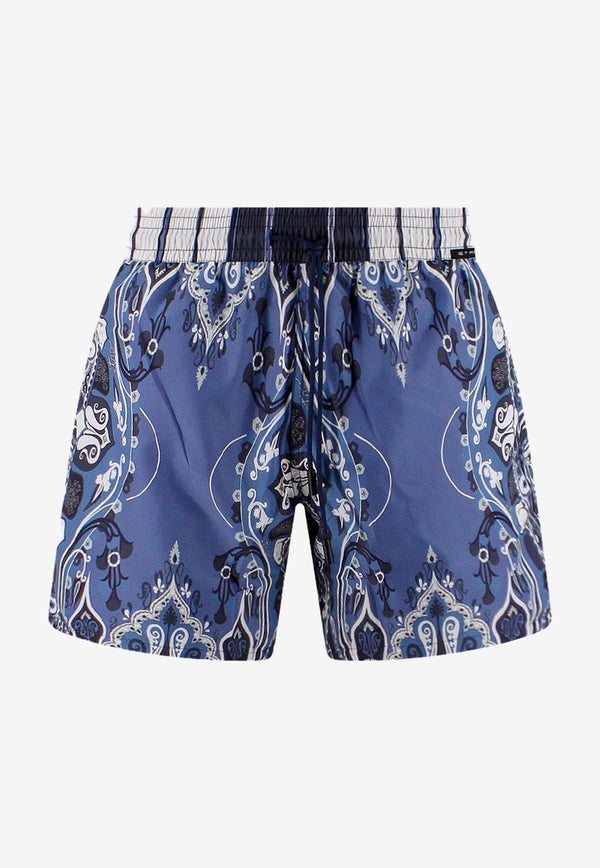 Paisley-Print Swim Shorts