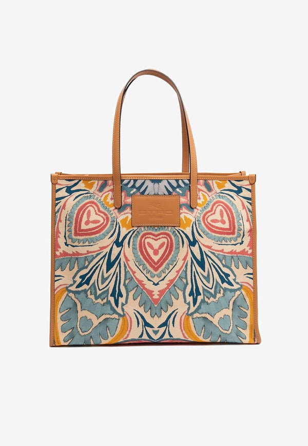 Paisley-Embroidered Tote Bag