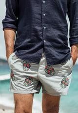 Mexican Head Embroidery Swim Shorts