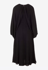 Cape Sleeves Georgette Midi Dress-
Delivery in 3-4 weeks