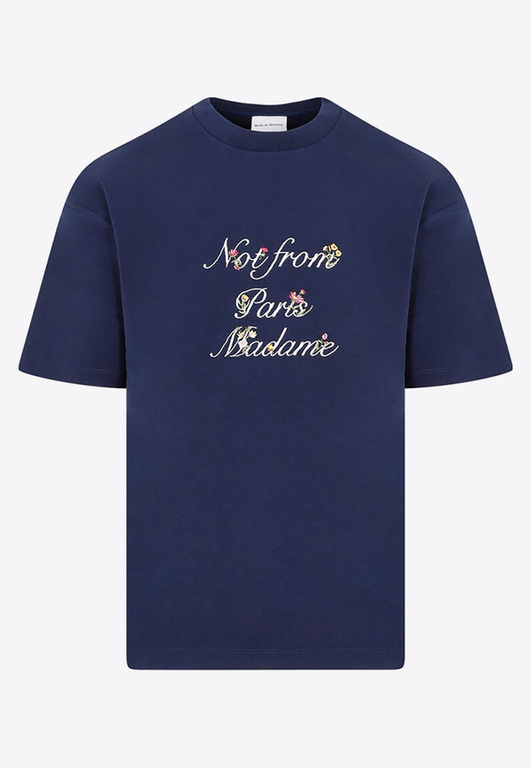 Slogan Embroidery T-shirt