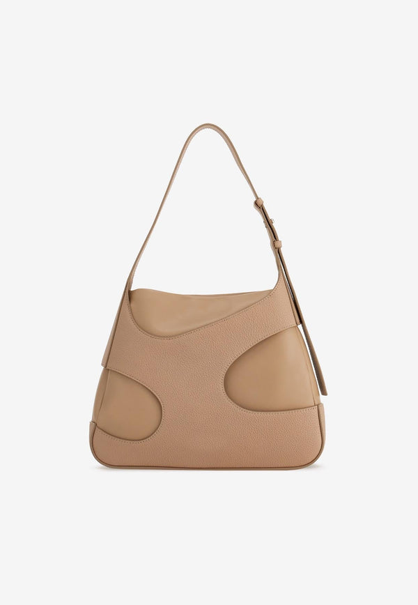 Medium Leather Shoulder Bag with Cut-Outs