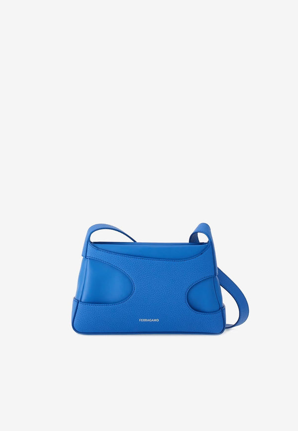 Mini Leather Shoulder Bag with Cut-Outs