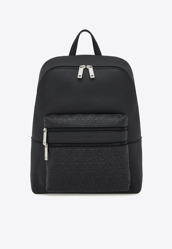 Gancini Embossed Leather Backpack