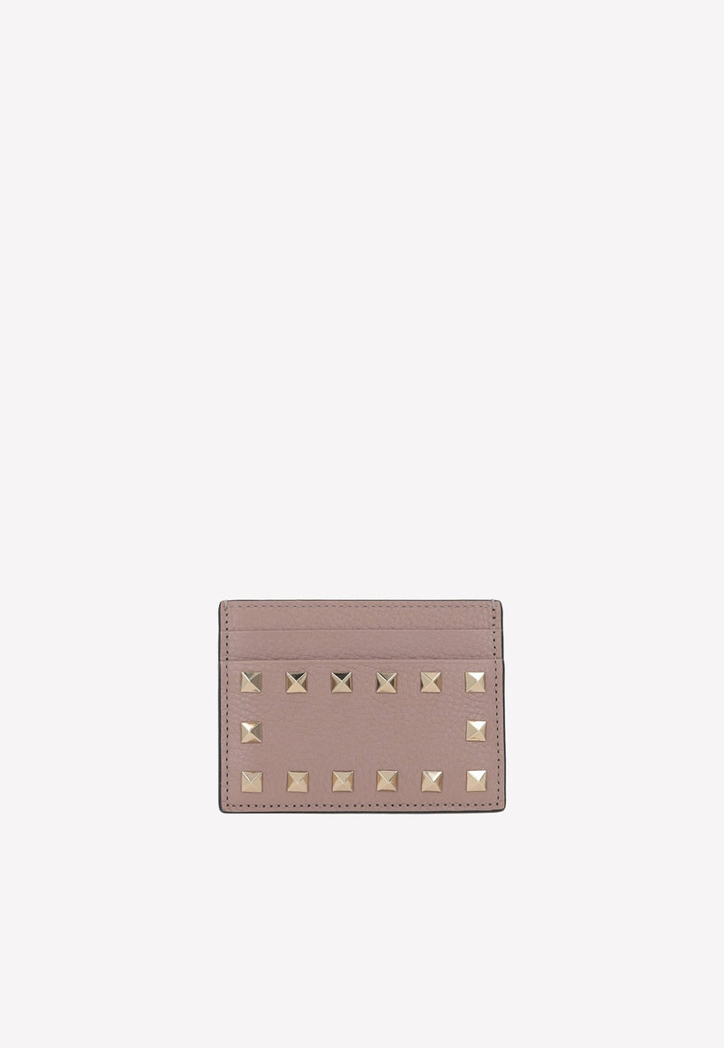 Rockstud Cardholder in Grained Leather