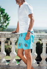 Mexican Head Embroidery Swim Shorts