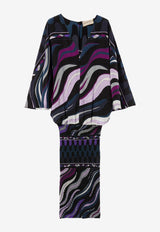 Fiamme Print Knee-Length Dress