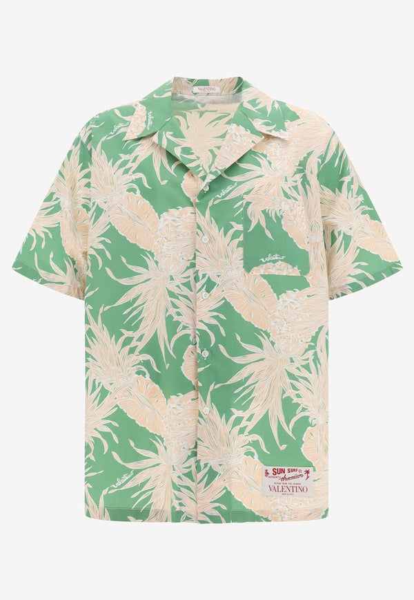 Pineapple Print Bowling Shirt