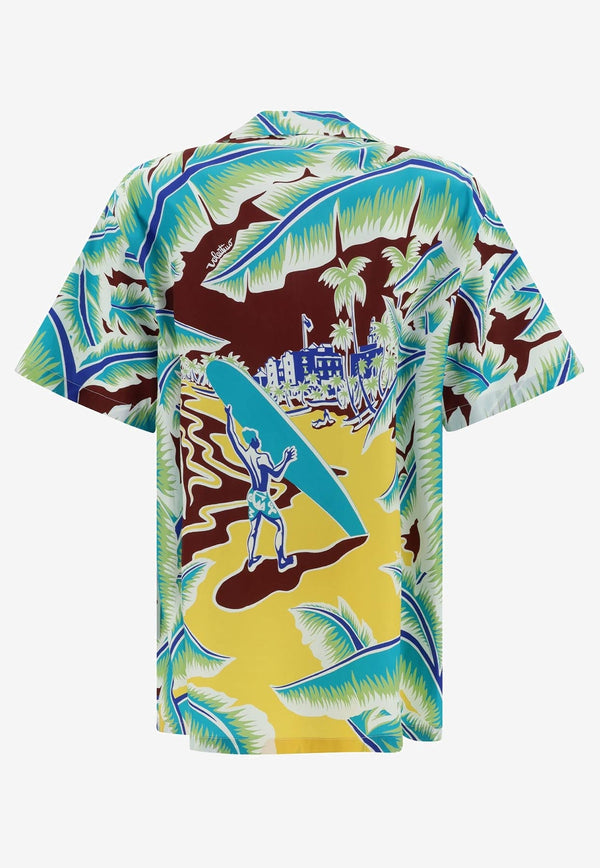 Surf Rider Print Bowling Shirt