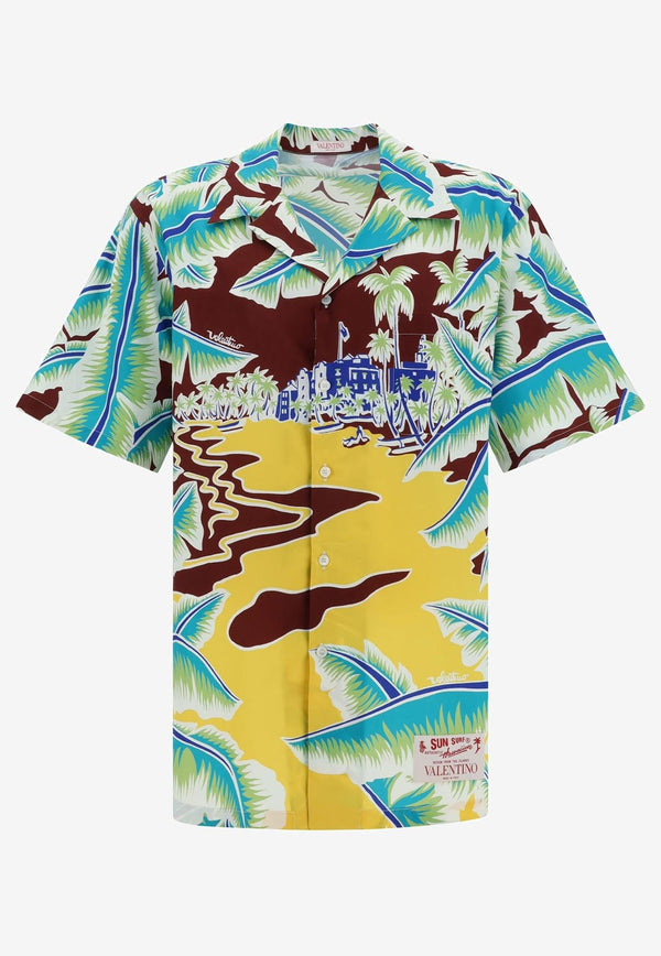 Surf Rider Print Bowling Shirt