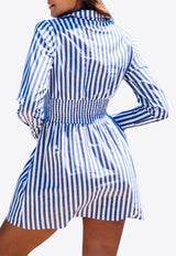 Vignes Elastic Waist Striped Mini Dress