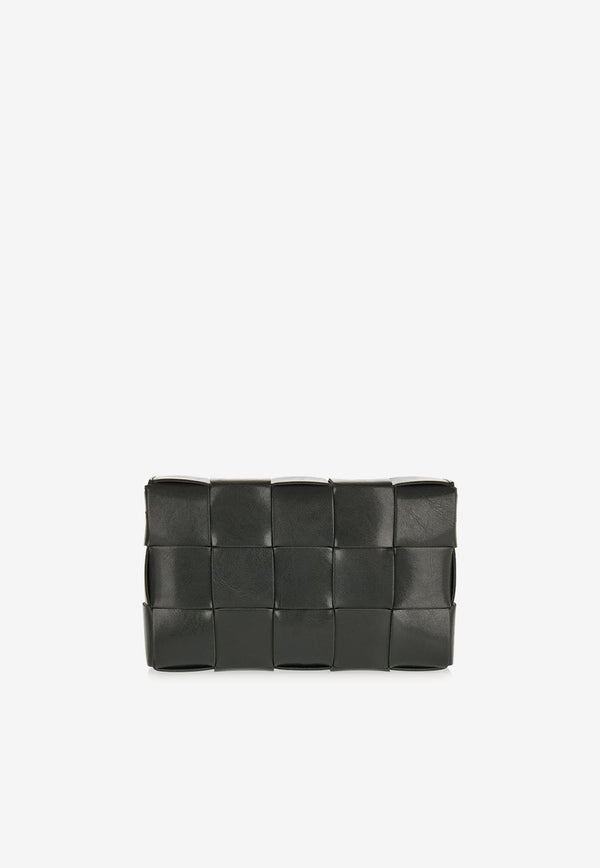 Cassette Crossbody Bag in Intreccio Leather