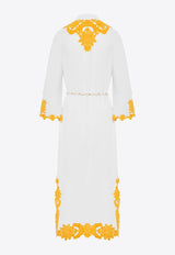 Raie Embroidered-Trim Midi Dress