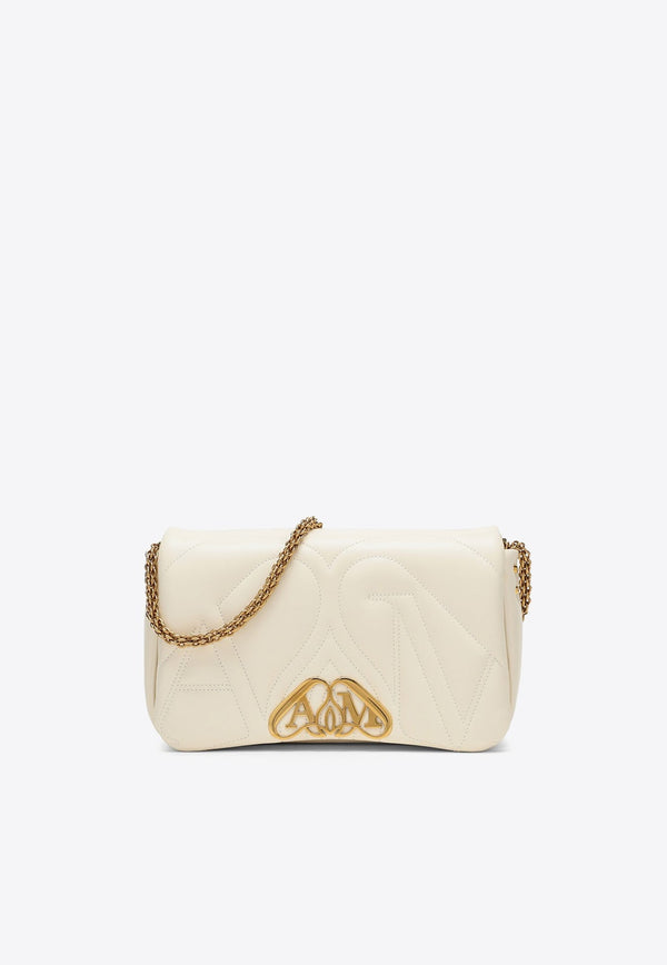 Alexander McQueen Small Seal Leather Shoulder Bag 7573751BLE1/N_ALEXQ-9210 White