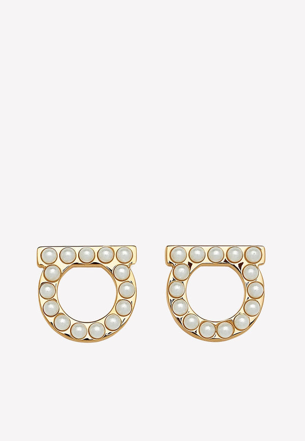 Gancini Pearl Embellished Earrings