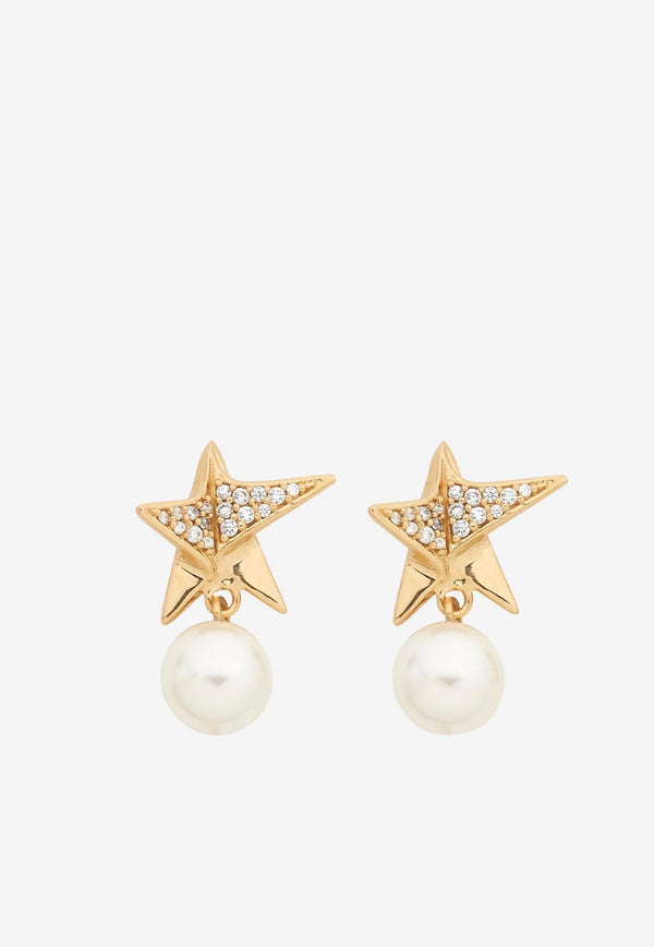 Crystal-Embellished Star Drop Earrings