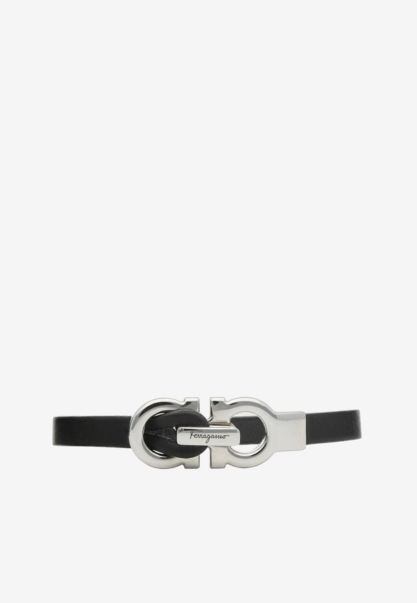 Small Gancini Leather Bracelet
