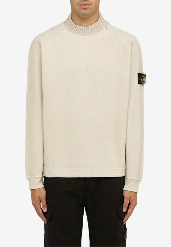 Mock Neck Sweater With Logo Patch