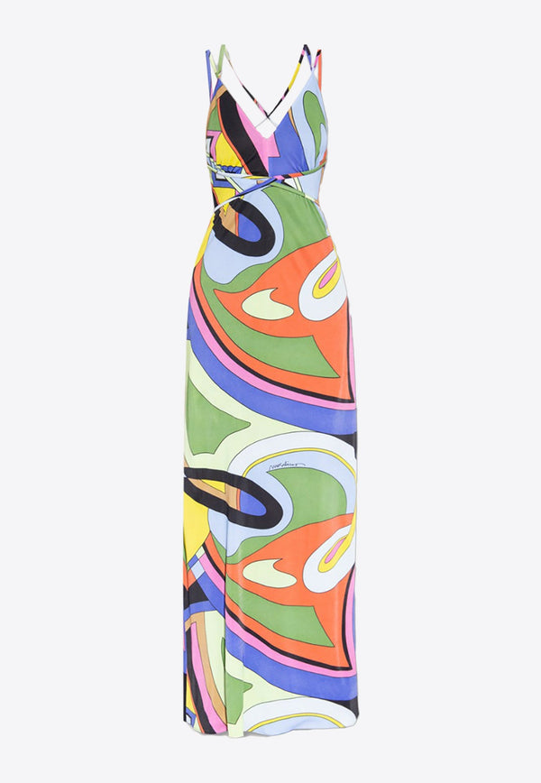 Moschino Abstract Print Maxi Dress A0443 0556 1888 Multicolor