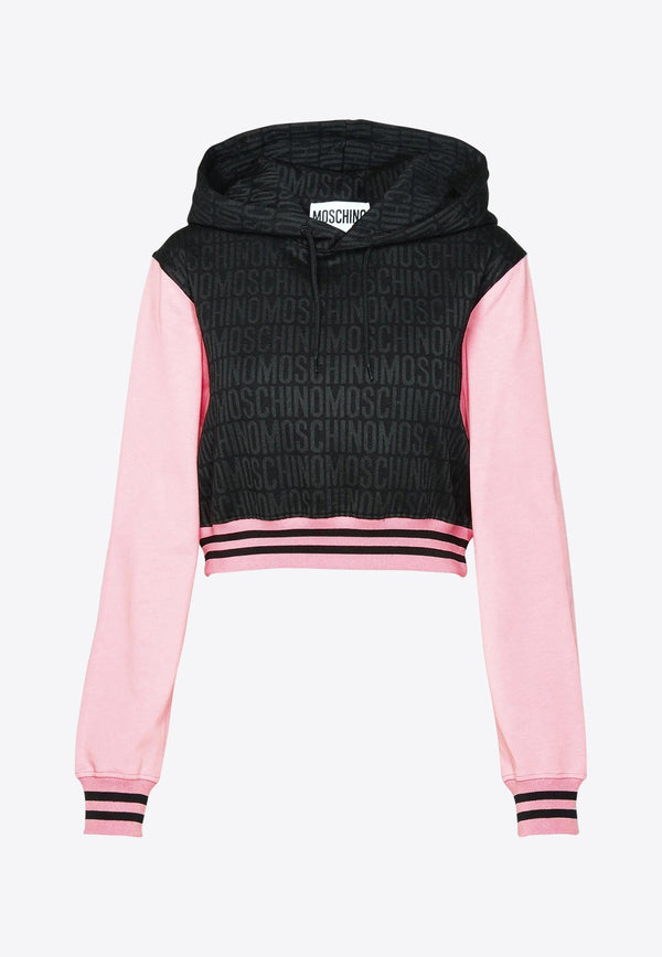 All-Over Logo Cropped Hoodie