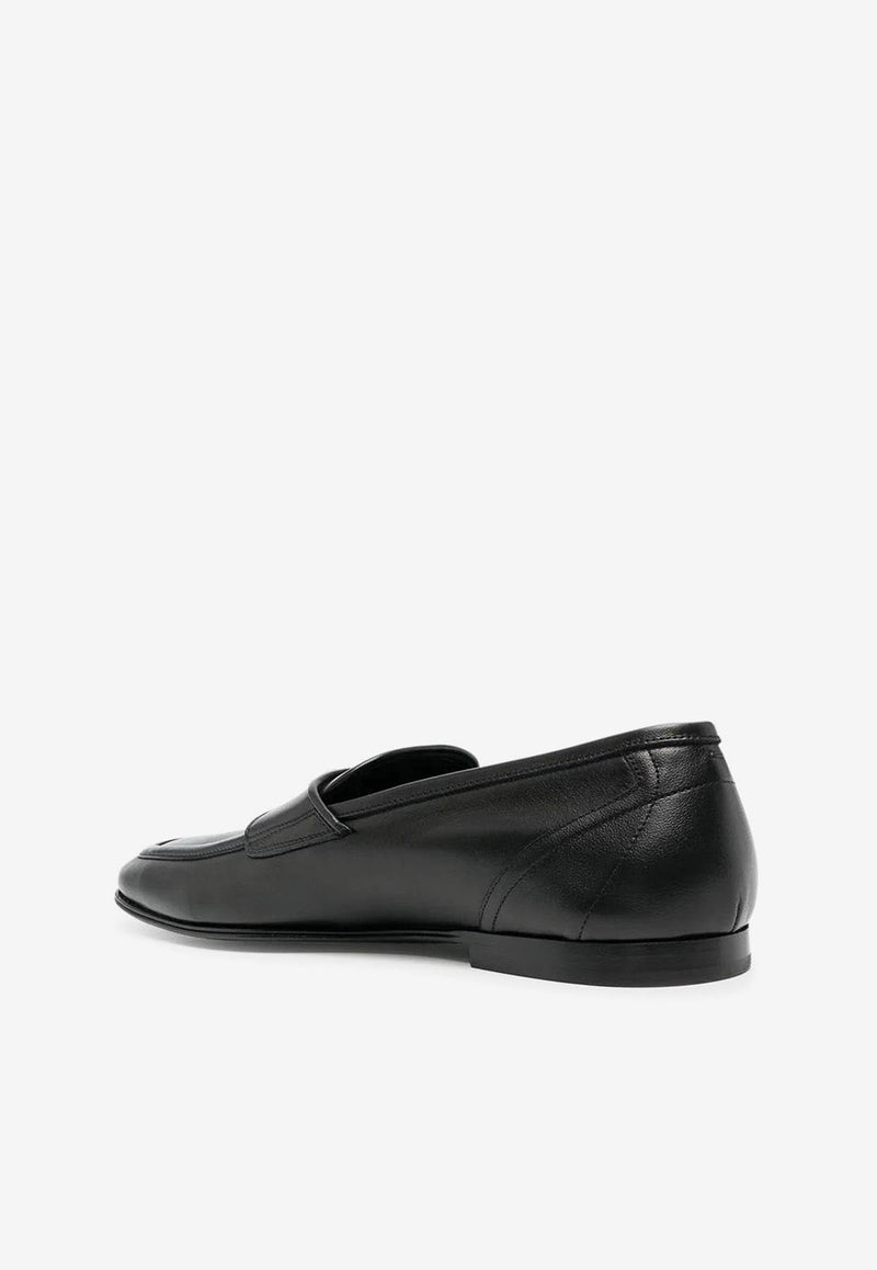 Logo-Plaque Leather Loafers