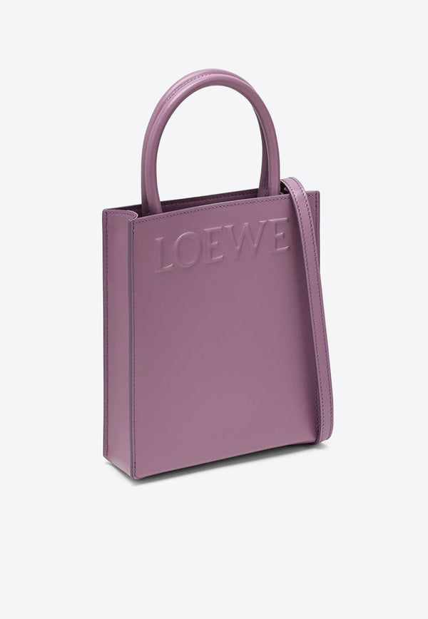 Mini Logo-Embossed Top Handle Bag in Leather