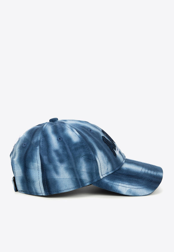 Moonface Embroidered Tie-dye Baseball Cap