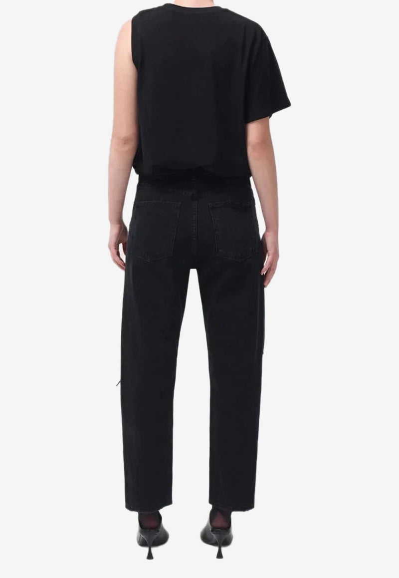 90'S Mid Rise Cropped Jeans Agolde Black