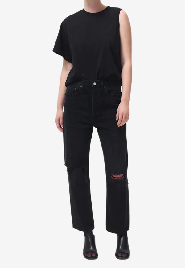 90'S Mid Rise Cropped Jeans Agolde Black