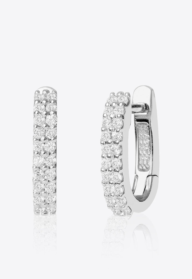 Special Order - Basic Single Earring in 18K White Gold with Diamonds