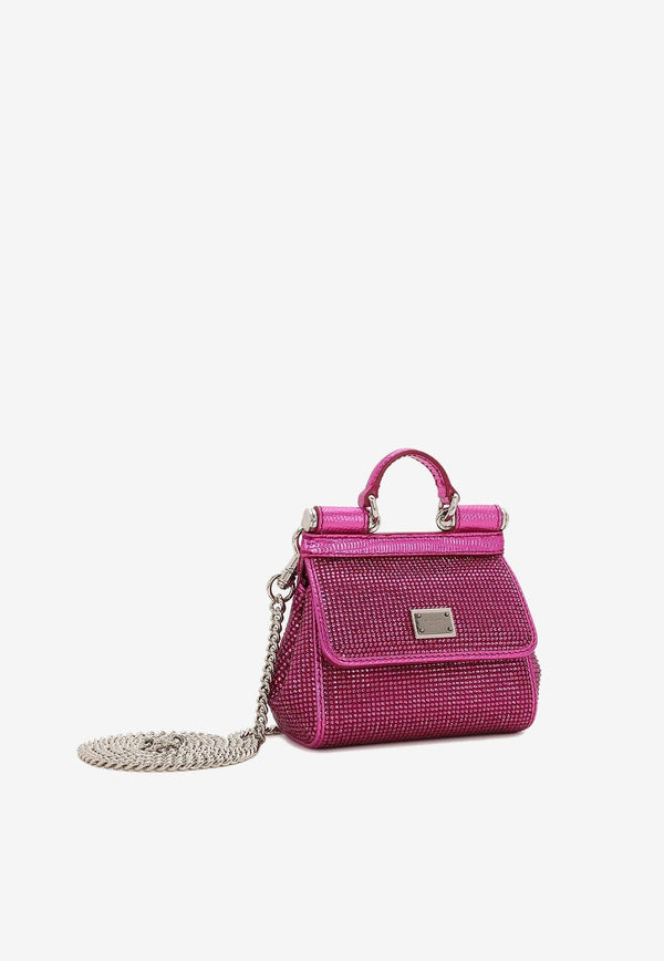 Mini Sicily Rhinestone Embellished Top Handle Bag