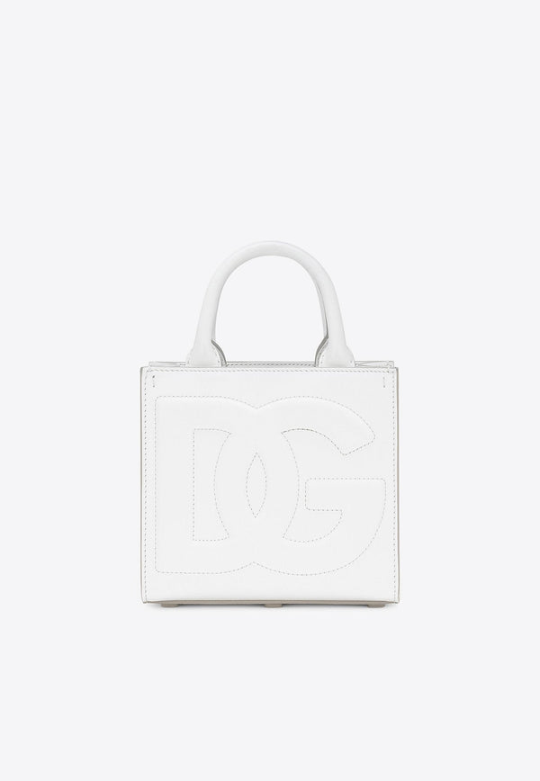 Mini DG Logo Daily Calf Leather Tote Bag