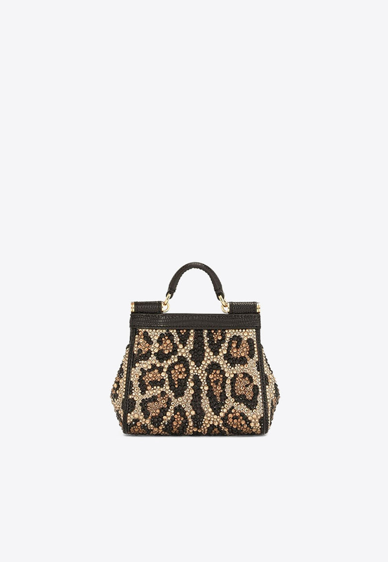 Mini Sicily Leopard Print Top Handle Bag