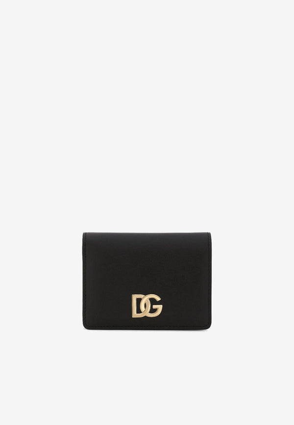 DG Logo Compact Wallet in Calf Leather