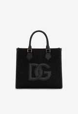 Canvas and Nappa Leather Shopper Bag