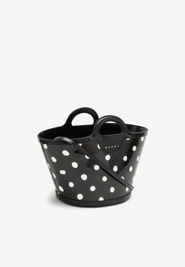 Small Tropicalia Polka Dot Top Handle Bag in Patent Leather