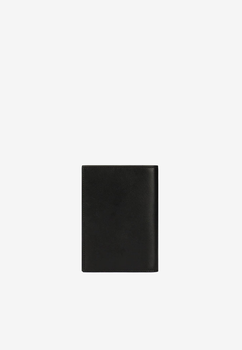 Logo Bi-Fold Passport Holder in Leather