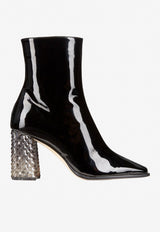 Bryelle 85 Plexi Heel Ankle Boots in Patent Leather