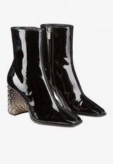 Bryelle 85 Plexi Heel Ankle Boots in Patent Leather