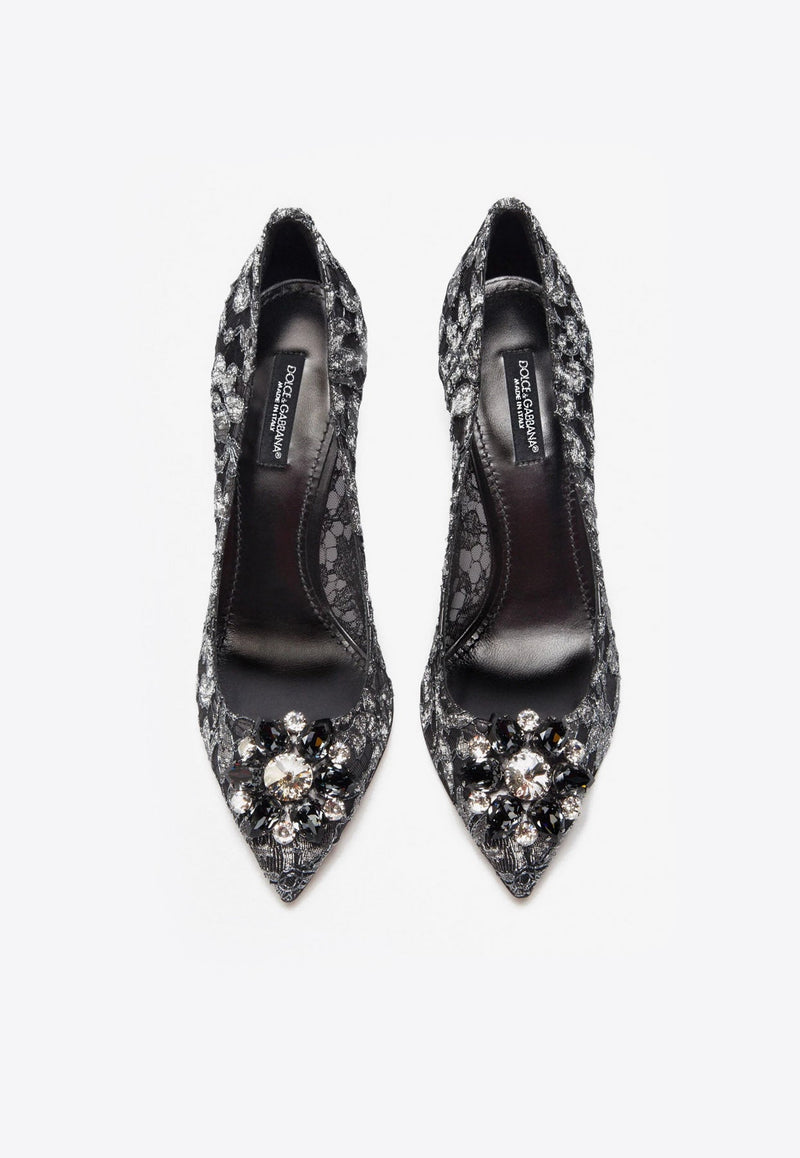 Bellucci 90 Taormina Lace Pumps with Crystal Detail