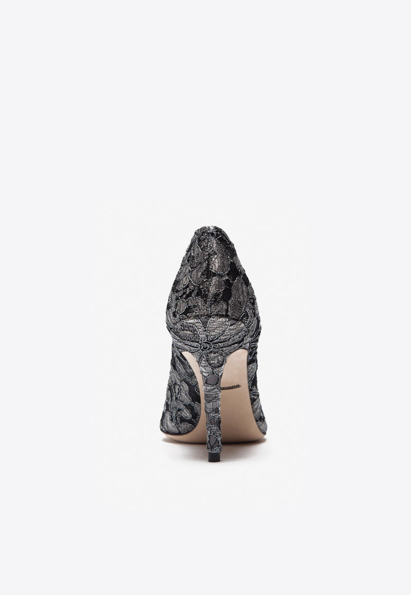 Bellucci 90 Taormina Lace Pumps with Crystal Detail