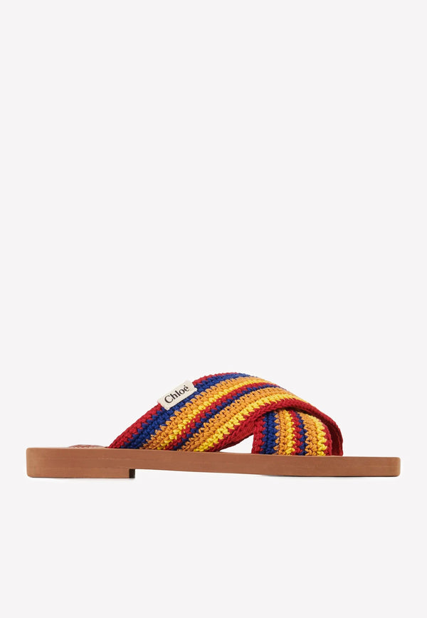 Woody Crochet Flat Sandals