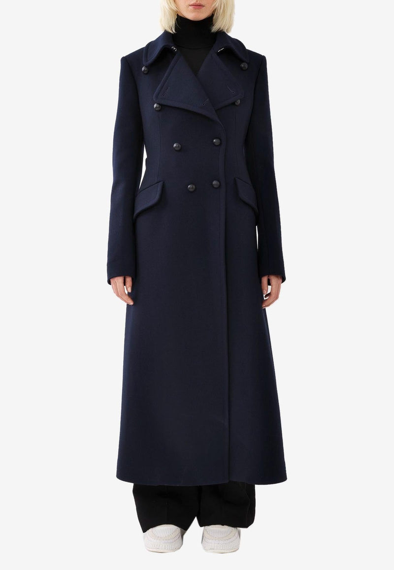 Double-Breasted Long Wool Coat