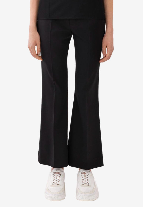 Cropped Boot-Cut Pants in Wool