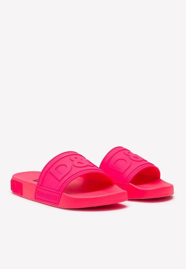 D&G Logo Fluorescent Rubber Beach Slides